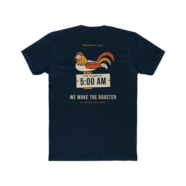 We Wake The Rooster tee, back view