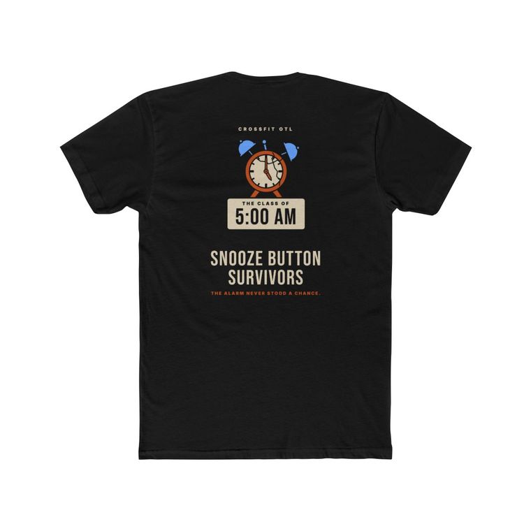 Snooze Button Survivors tee, back view