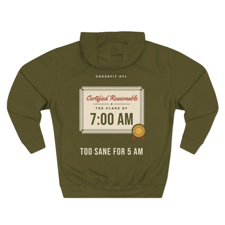 Too Sane For 5 AM hoodie, back view