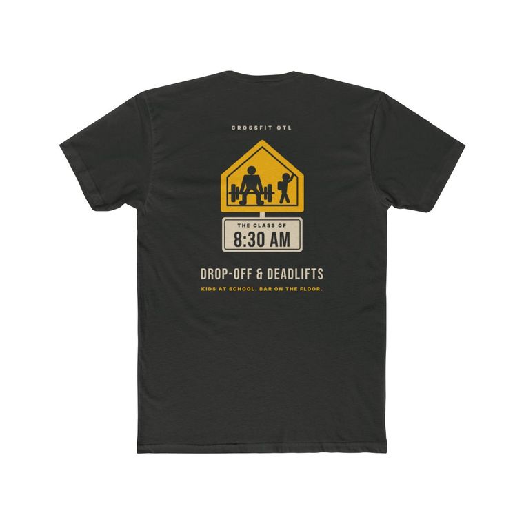 Drop-Off & Deadlifts tee, back view