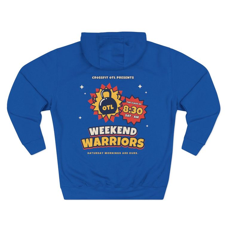 Weekend Warriors hoodie, back view