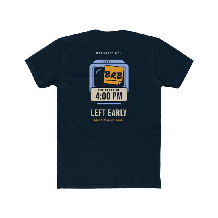 Left Early tee, back view